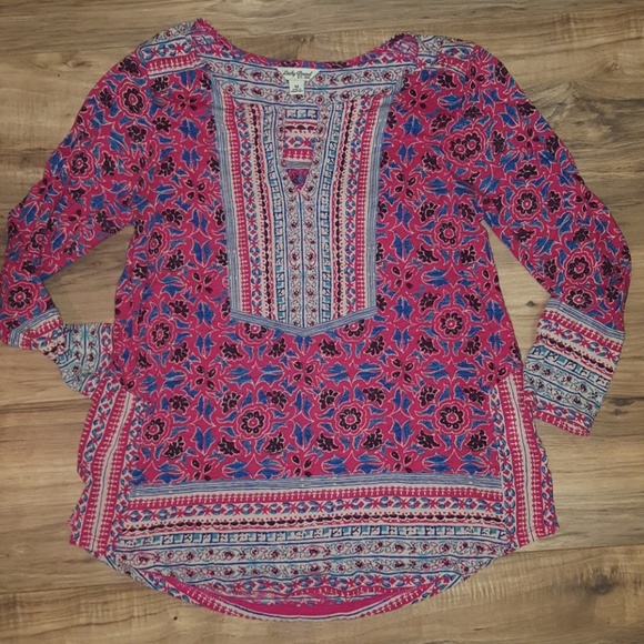 Lucky Brand Tops - Lucky Brand shirt ,size m, pink boho print